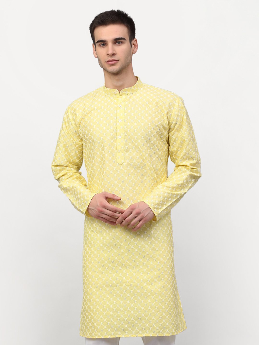 Men's Chikankari Kurta by Virat Fashions- (1pc set)