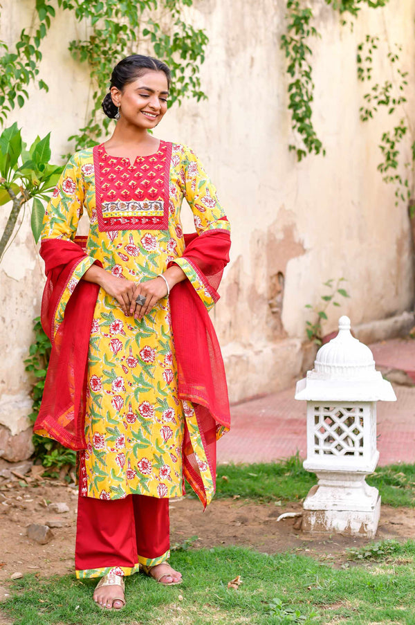 Women's Basant Suit set  - Kiswah