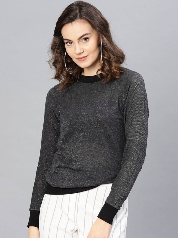 Women's Round Neck Lurex Sweater - Pannkh