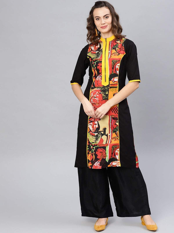 Women's Picasso Printed Zipper Kurta - Pannkh