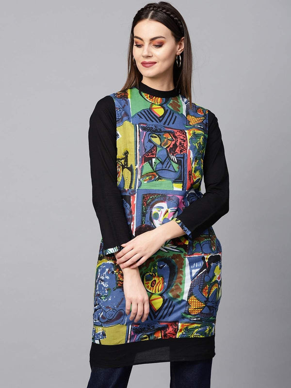 Women's Picasso Printed Reversible Kurti - Pannkh