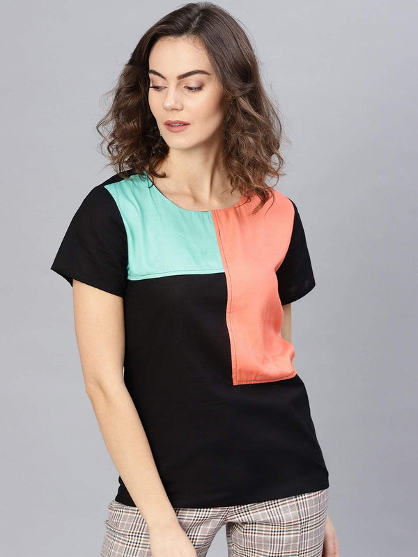 Women's Colour Block Top - Pannkh