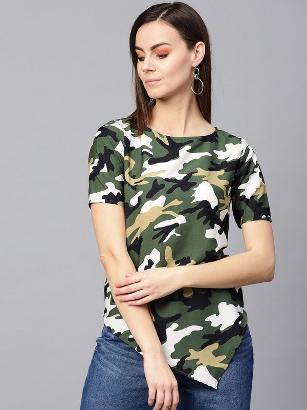 Women's Military Front V-Cut Top - Pannkh