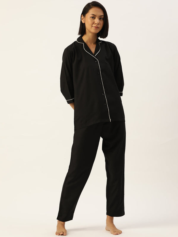 Women's Black Night suit ( LNS 001Blackxxx ) - Jainish