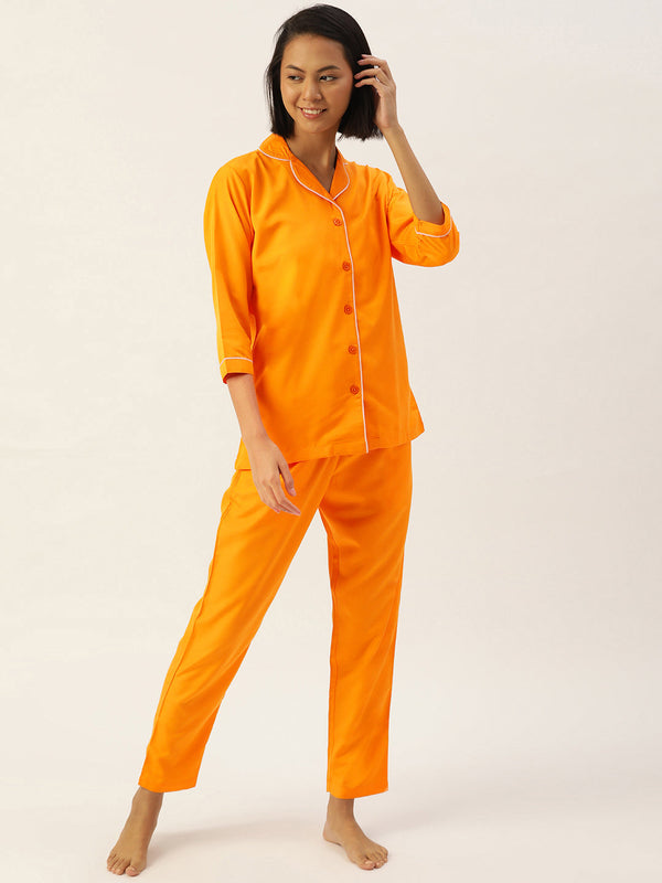 Women's Mustard Night suit ( LNS 001Mustard ) - Jainish