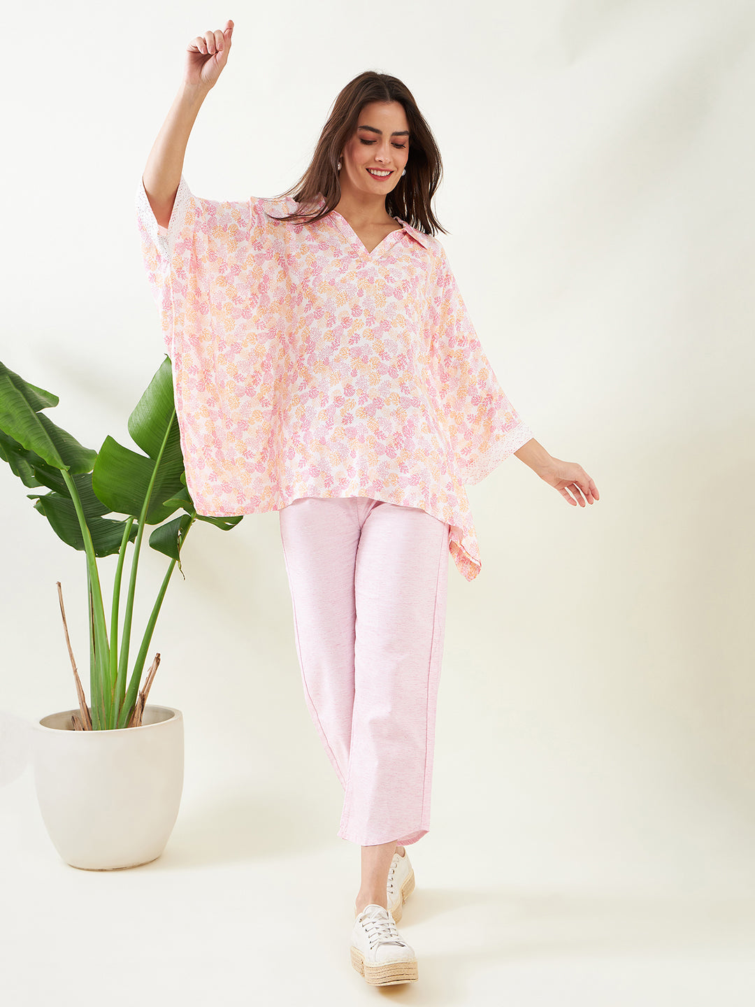 Women's Pink Tranquil Co-Ord Set - The Kaftan Company