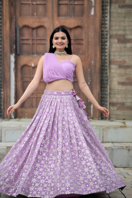 Women's Georgette Mac Lehenga Set - Aastha Fashion