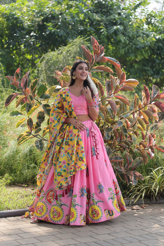 Women's Dolla Silk Pink Lehenga Set - Aastha Fashion