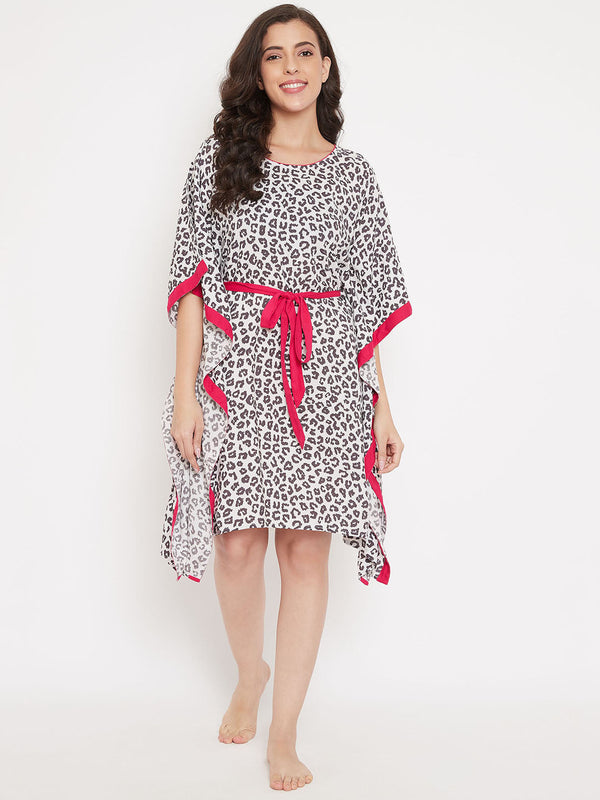 Women's Animal Printed Semi Sheer Kaftan - The Kaftan Company