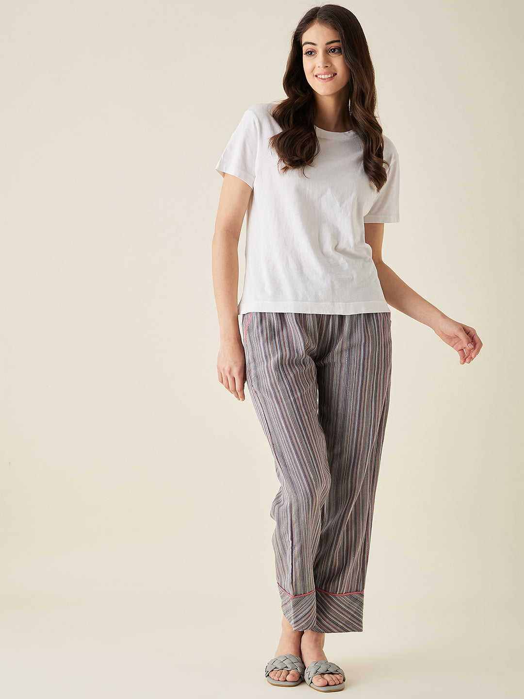 Multi Pinstripe Cotton Pyjama - The Kaftan Company