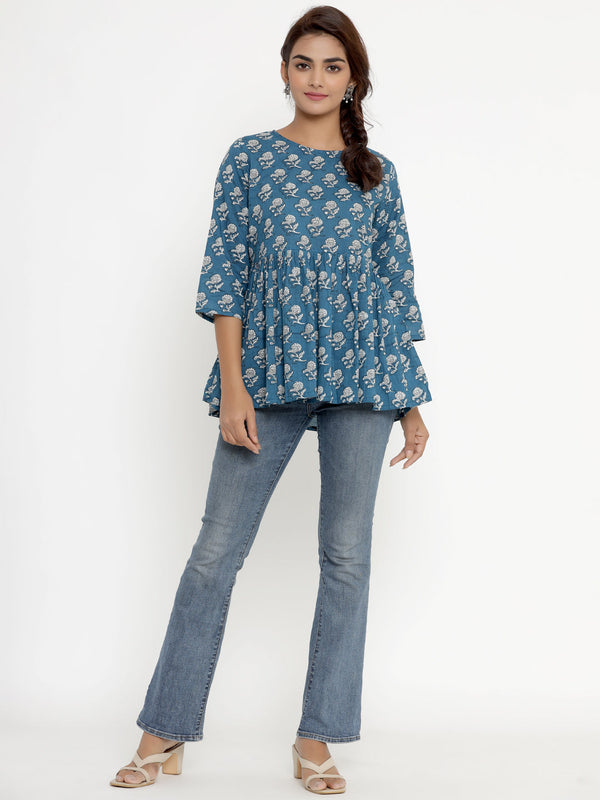 Women's Cotton Floral Print Tunic - Miravan