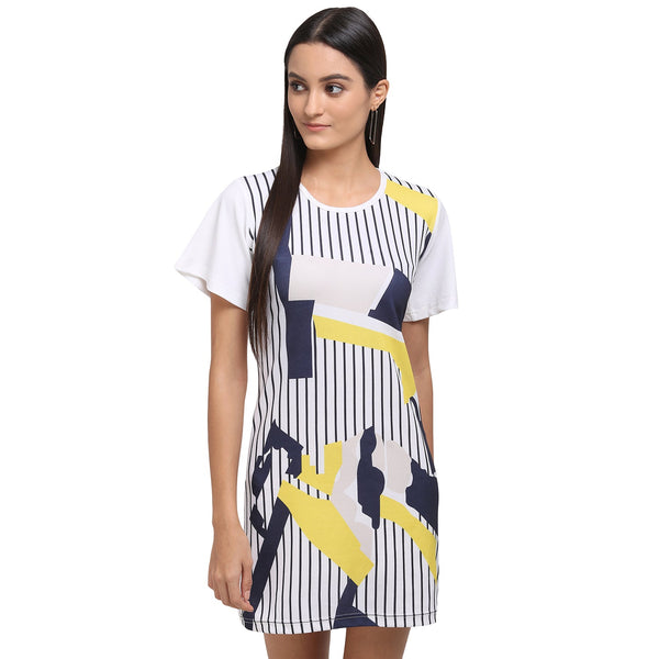 Women's Geometric Colorful Printed Short Tunic - MESMORA FASHION