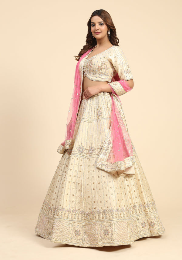 Women's An Opulent Symphony Of Embroidered Elegance Adorning The Timeless Lahenga For The Discerning Women - Phenav