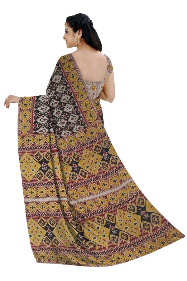 Women's Pedna Kalamkari Hand Printed Mulmul Cotton Saree - Manohara