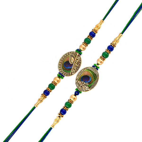 Mor Pankh Beaded Thread Rakhi - Voylla