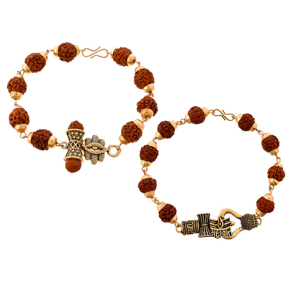 Lord Shiva Motifs Rudraksha Beads Rakhi - Voylla