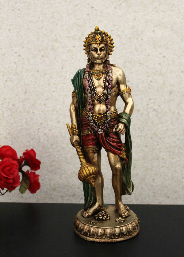 10" LORD HANUMAN STANDING METAL FINISH