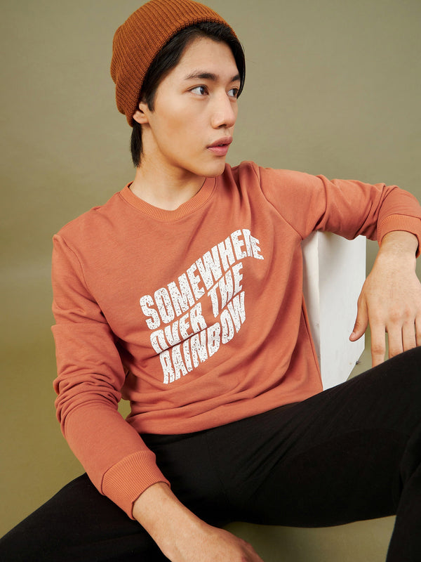 Men's Rust SOMEWHERE OVER THE RAINBOW Sweatshirt - LYUSH-MASCLN