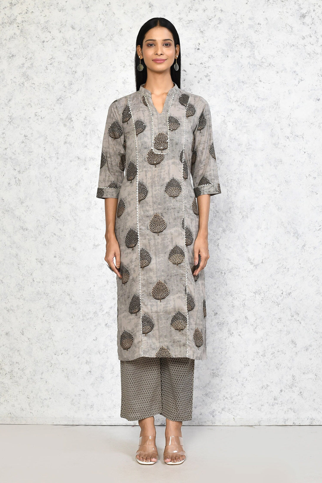 Women's Pure Cotton Printed Straight Kurta And Palazzo - Miravan