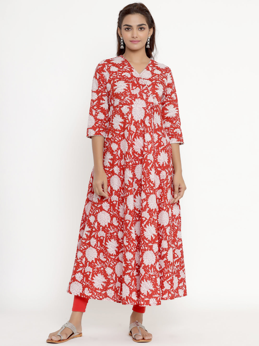 Women's Cotton Floral Printed Anarkali Kurta - Miravan