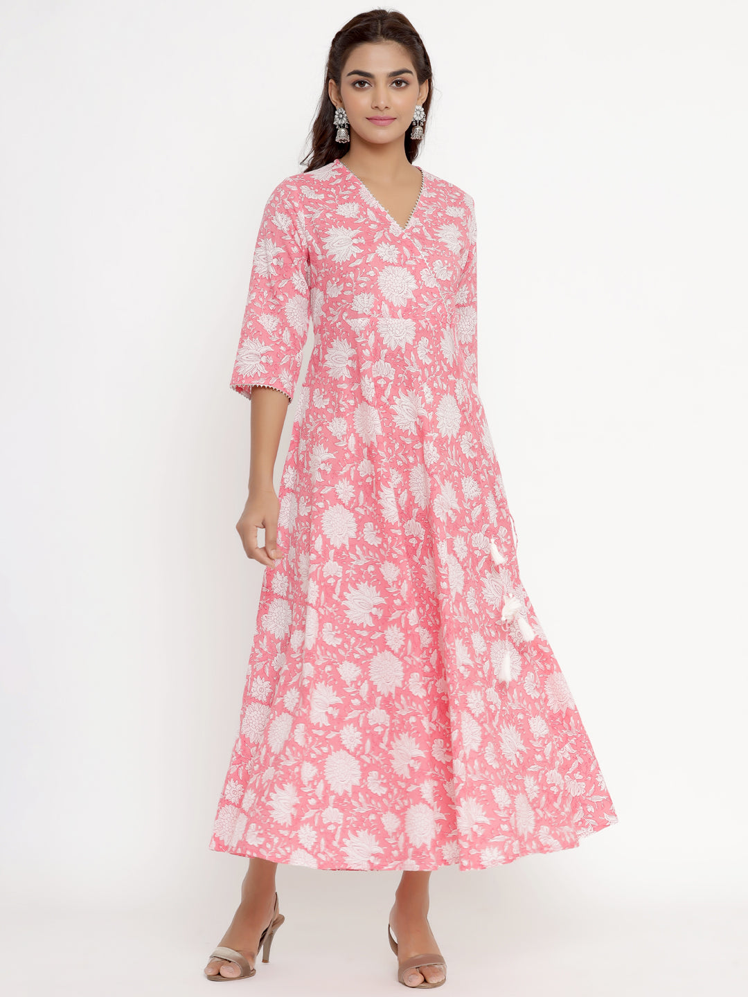 Women's Cotton Floral Printed Anarkali Kurta - Miravan