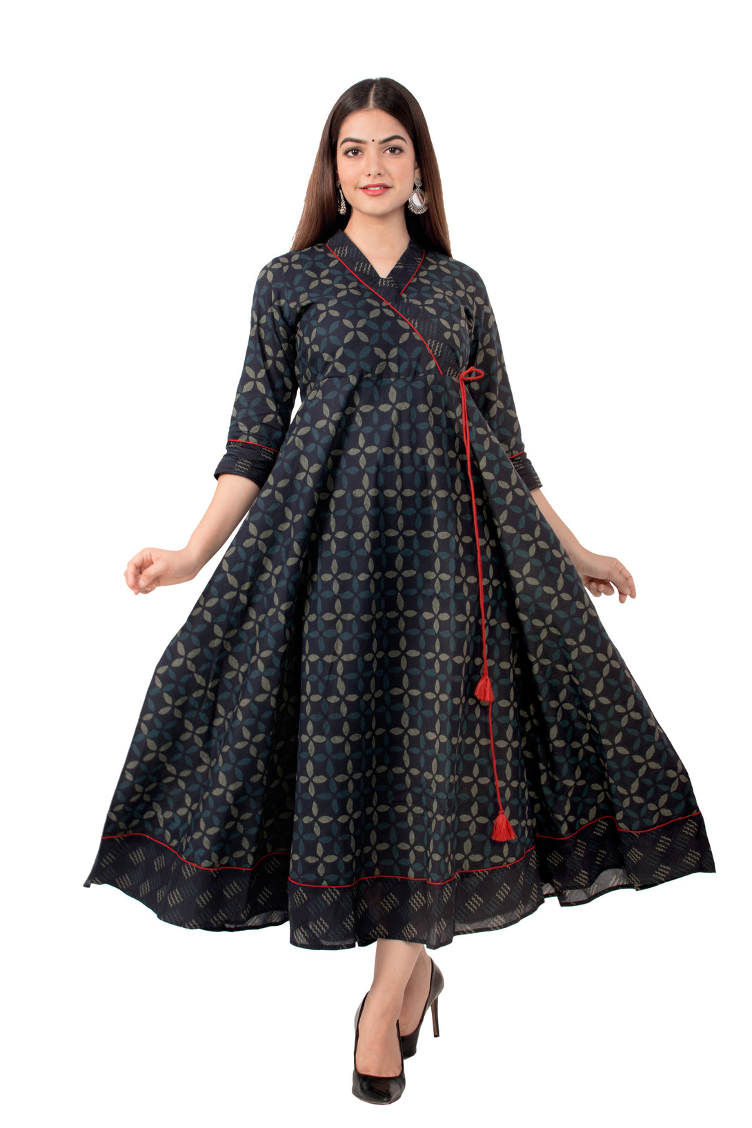 Women's Miravan Cotton Applique Print Anarkali Kurta - Miravan