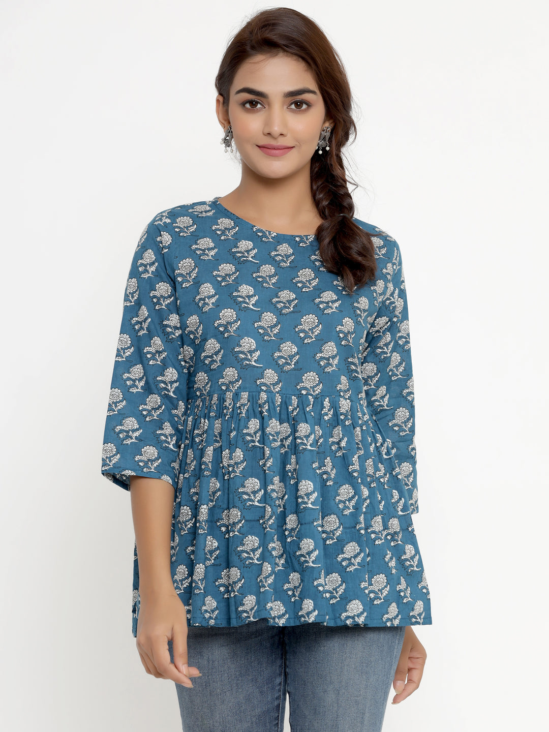 Women's Cotton Floral Print Tunic - Miravan