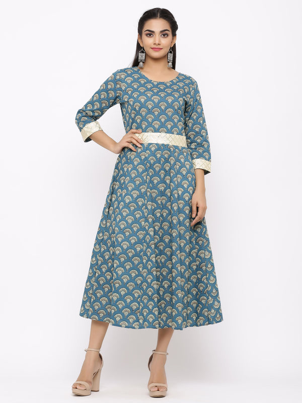 Women's Cotton Printed Anarkali Kurta - Maaesa