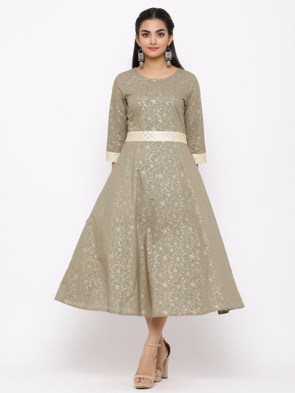 Women's Cotton Printed Anarkali Kurta - Maaesa