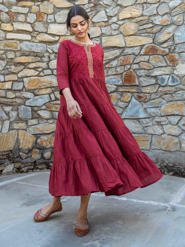 Maroon Anarkali Kurta-Indiakreations-JSDBAJKU1680S