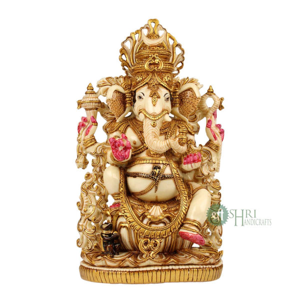 15" GANESHA SITTING GOLD PAINTING