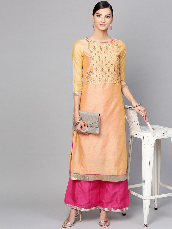 Women's Solid Embroidered Kurta - Pannkh