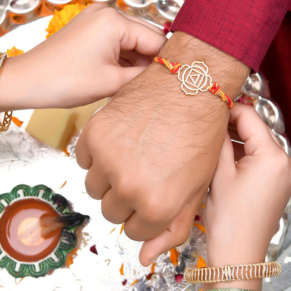 High Polish Abstract Floral Motif Rakhi - Voylla