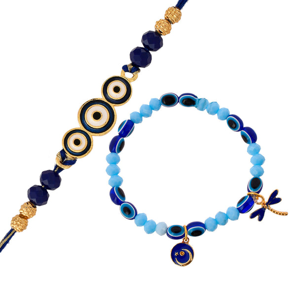 Evil Eye Bracelet Style Bhaiya-Bhabhi Rakhi - Voylla