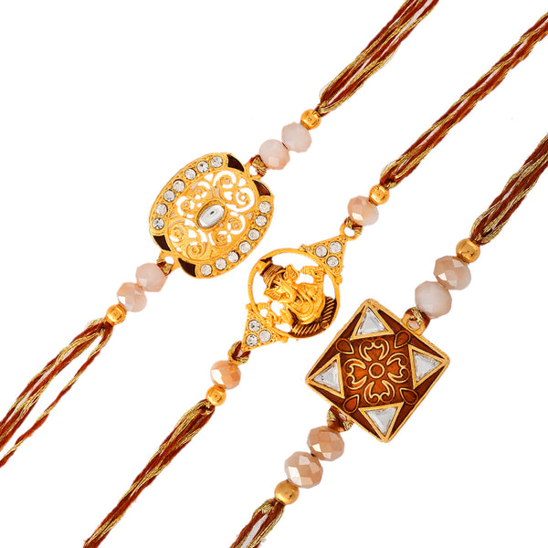 Ethnic Style Designer Thread Rakhis - Pack Of 3 - Voylla