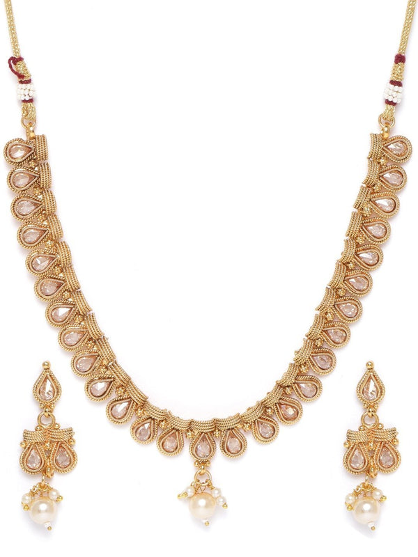 Women's Stones Pearls Beads Jewellery Set - Priyaasi