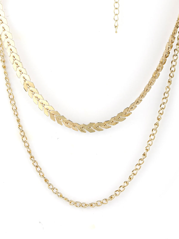 Women's  Gold Plated Layered Necklace - Priyaasi