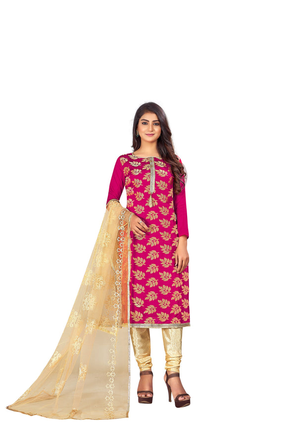 Women's Rani Colour Semi-Stitched Suit Sets - Dwija Fashion