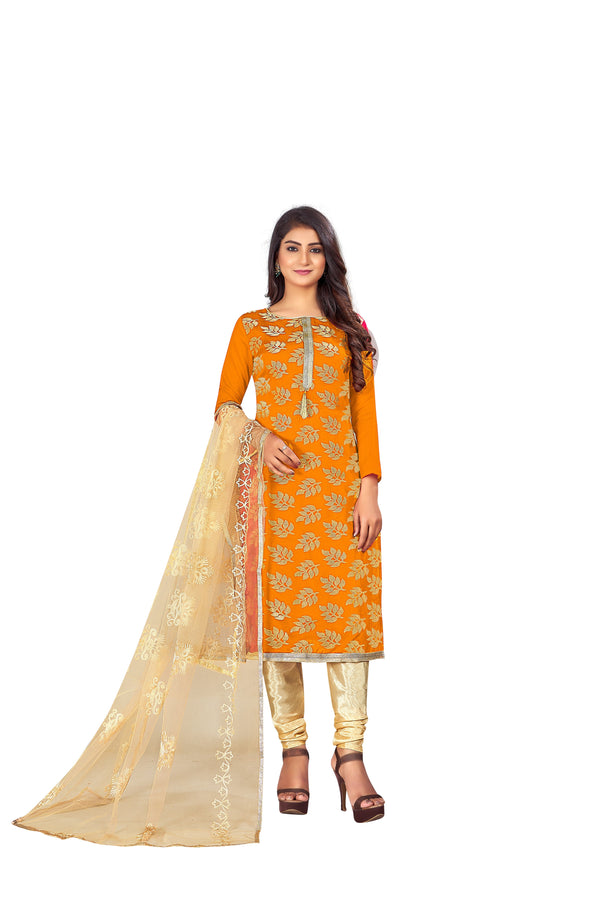 Women's Light Yellow Colour Semi-Stitched Suit Sets - Dwija Fashion