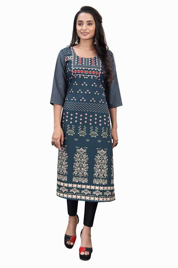 Women's Multi Crepe 3/4Th Sleeve Kurti  - Navyaa