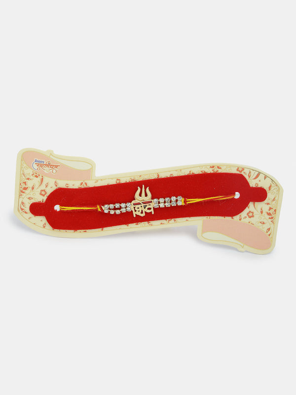 Set Of 4 Multicolor Stone-Studded Rakhi With Roli Chawal - Nvr