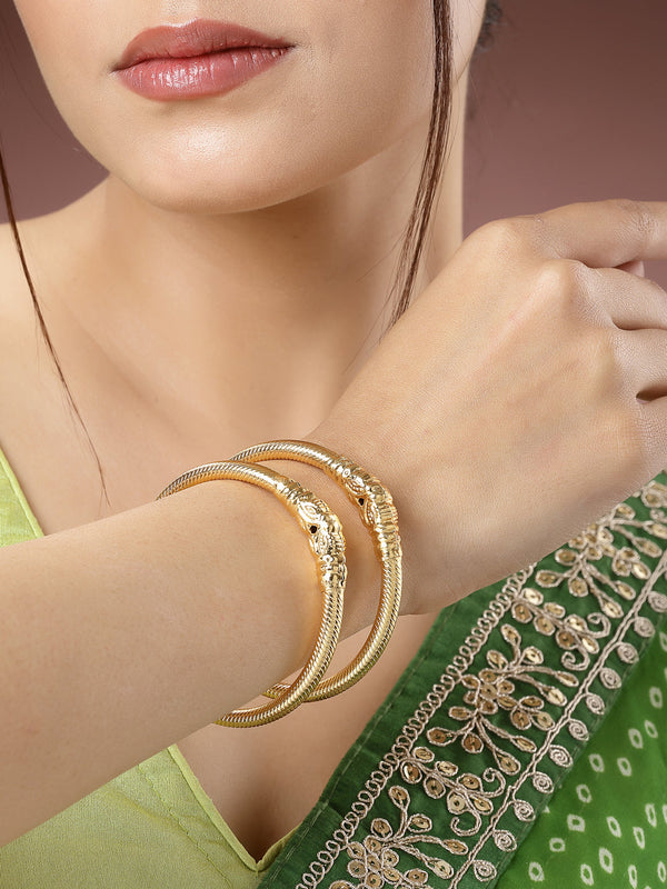 Women's Set Of 2 Gold-Plated Handcrafted Traditional Bangles - Nvr