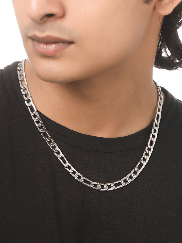 Men's Rhodium-Plated Stainless Steel Bohemian Chain - NVR