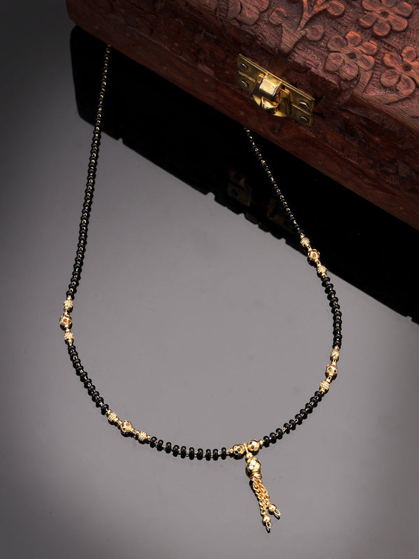 Women's Ethnic Gold-Plated Beaded Mangalsutra - NVR