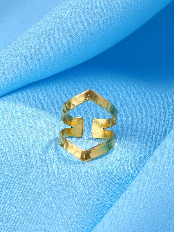 Women's Gold Plated adjustable finger Ring - NVR