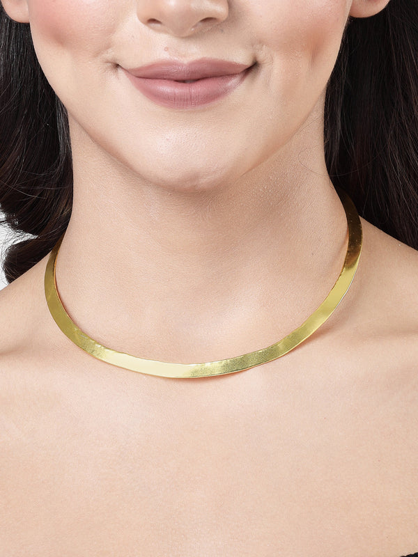 Women's gold plated choker Necklace - NVR