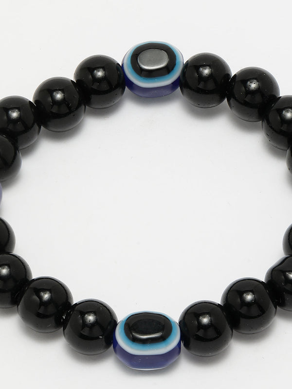 Unisex evil eye beaded adjustable bracelet - NVR