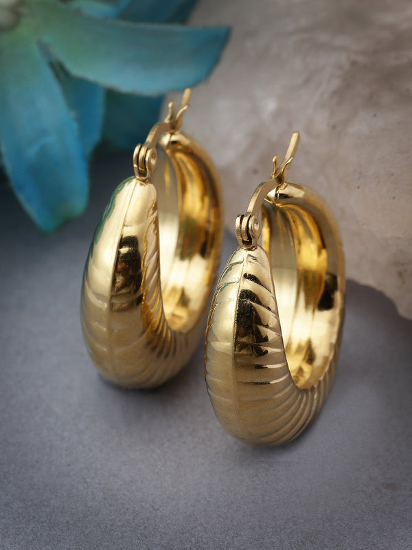 Women's Gold Circular Hoop Earrings - NVR