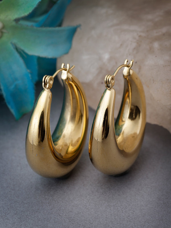 Women's Gold Circular Hoop Earrings - NVR