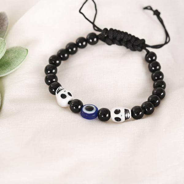 Unisex Black Evil Eye Adjustable Bracelet - NVR